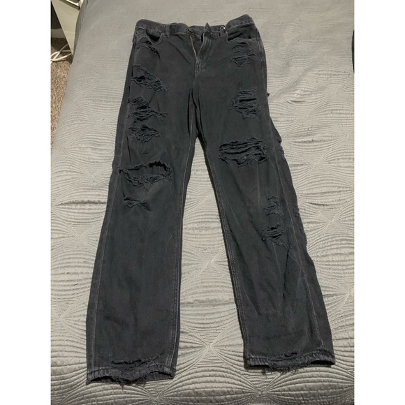 Black American Eagle Mom Jeans - Picture 1 of 2